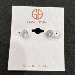 Giani Bernini Silver Crystal Stud Earrings